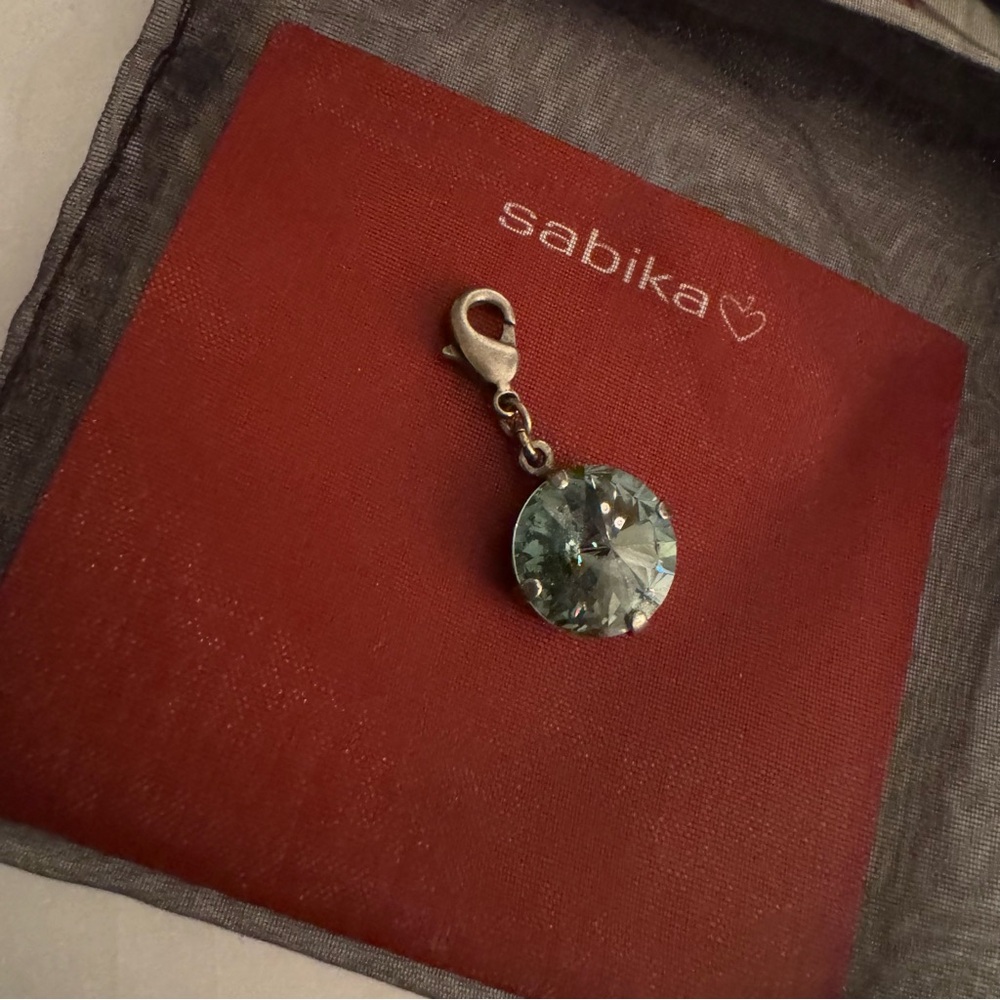 Sabika Deep Blue Gray Crystal Pendant